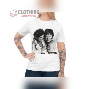 Keith Richards Mick Jagger Graphic Merch Rolling Stones White Unisex Tee Mick Jagger T Shirt Keith Richards T Shirt3