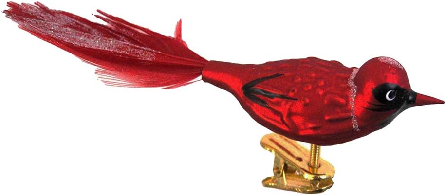 Kurt Adler 5 Piece Glass Red Clip On Bird Ornament Set Christmas amazon