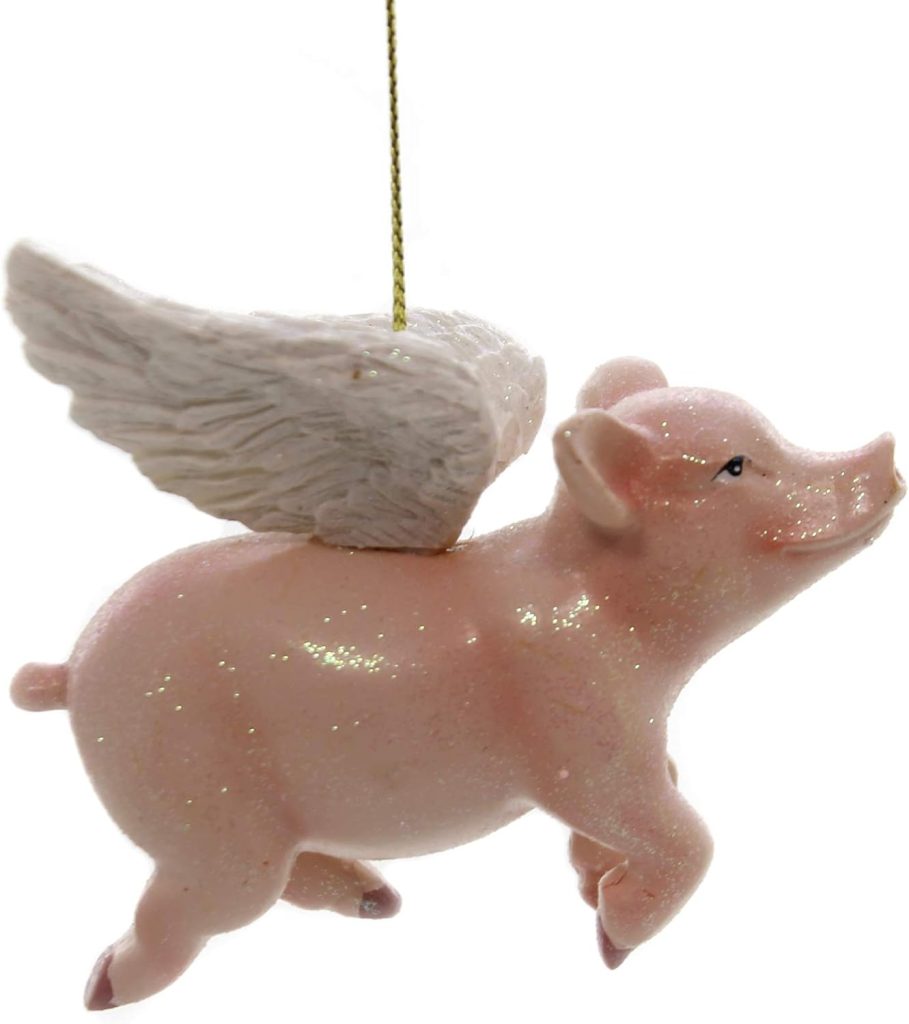 Kurt Adler Flying Pig Christmas Ornament amazon