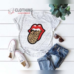 Leopard Print Tongue Rolling Stones Shirt Leopard Tongue Tank Top Rolling Stones Merch