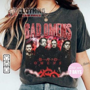 Limited Bad Omens Music Shirt, The Death Of Peace Of Mind Album World Tour Ticket 2023 Tee