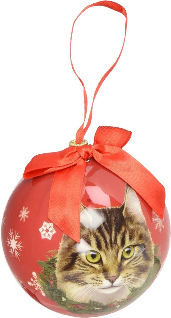 Maine Coone Cat Christmas Ornament Shatter Proof Ball amazon