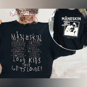 Maneskin Loud Kids Tour Gets Louder Merch, Maneskin Heavy Metal Rock Music Tour Sweashirt