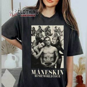 Maneskin Rush World Tour Merch, Maneskin Rock Band Tour Concert 2023 Shirt, Vintage Maneskin T-Shirt