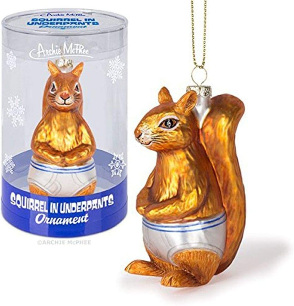 Mcphee Archie Accoutrements Ornament Squirrel in Underpants Glass Standard for Christmas amazon