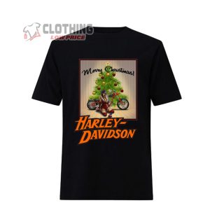 Merry Christmas Harley Davidson Lady Rider Motorcycles T-Shirt, Christmas Tree Decoration Motorcycles Shirt