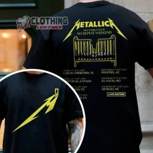 Metallica Live Nation Tour 2023 Merch, Metallica M72 Wolrd Tour No Repeat Weekend T-Shirt