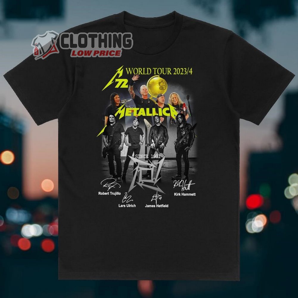 Metallica Rock Band M72 World Tour 2023 Merch Metallica M72 World Tour