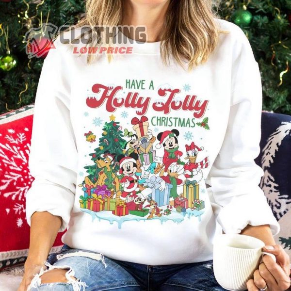 Mickey And Friends Merry Christmas 2023 Sweatshirt Mickey Mouse Christmas Shirt Christmas 2023 Shirt Holiday Gift