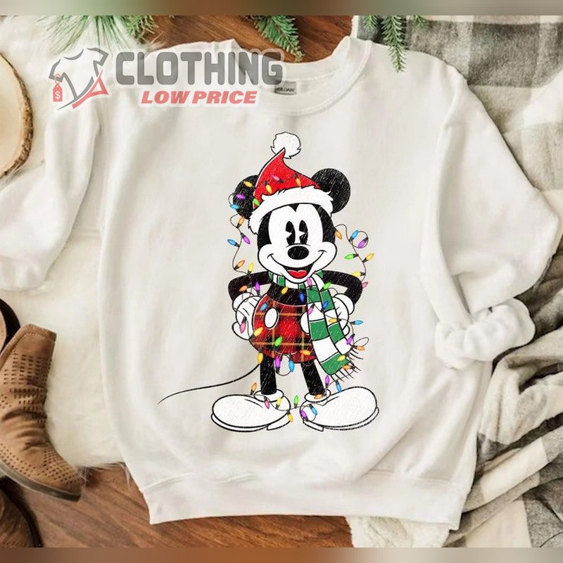 Mickey Mouse Pose Christmas Lights Shirt Mickeys Very Merry Christmas Party Shirt Christmas 2023 Gift Holiday Gift Christmas Decor 2023 Trends Shirt