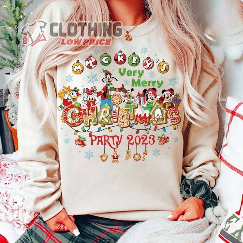 Mickeys Very Merry Christmas Party 2023 Shirt Mickey And Friends Gingerbread Disney Christmas Shirt Christmas 2023 Gift Holiday Gift 1