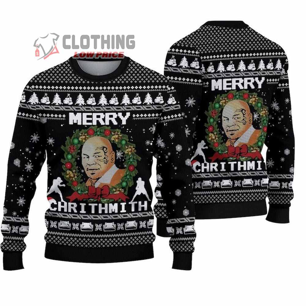 Mike Tyson Fans Ugly Sweater 3D All Over Print, Boxing Lovers Ugly Xmas Sweater, Mike Tyson Merry Christmith Christmas Ugly Sweater