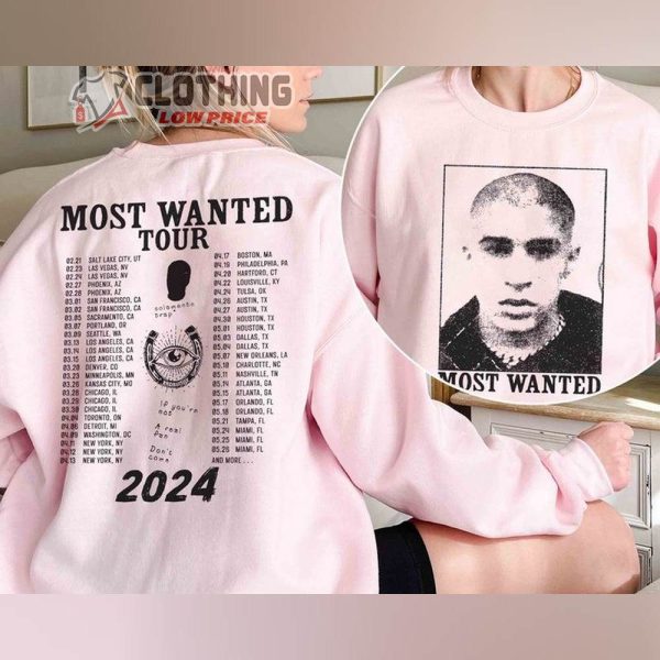 Nadie Sabe Lo Que Va Pasar Manana Merch, Bad Bunny Most Wanted Tour Shirt, Bad Bunny Concert 2024 Sweashirt