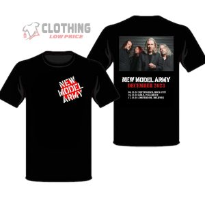 New Model Army Classic Print And December 2023 Tour Dates T-Shirt