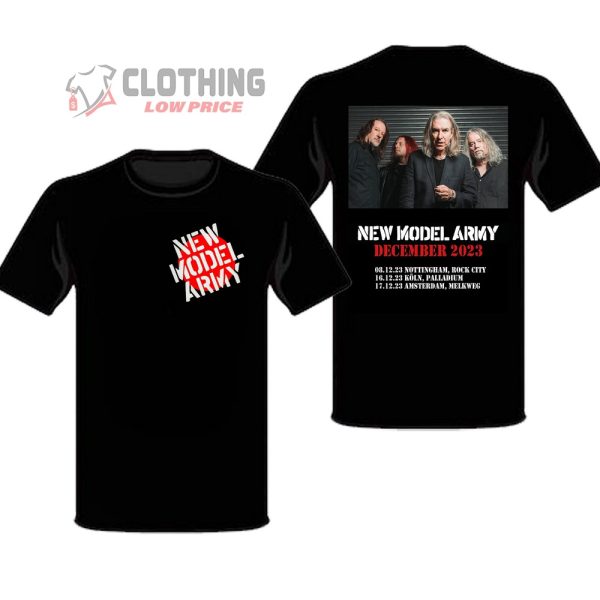 New Model Army Classic Print And December 2023 Tour Dates T-Shirt