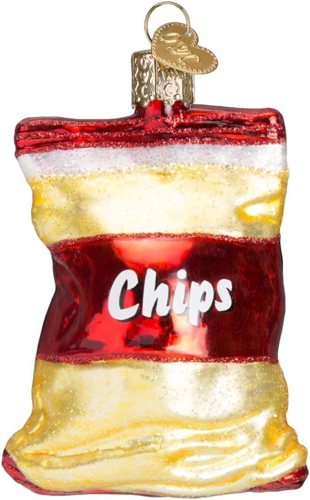 Old World Christmas Bag of Chips Glass Blown Ornaments for Christmas Tree amazon