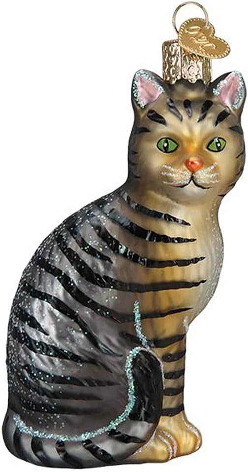 Old World Christmas Ornaments Tabby Cat Glass Blown Ornaments amazon