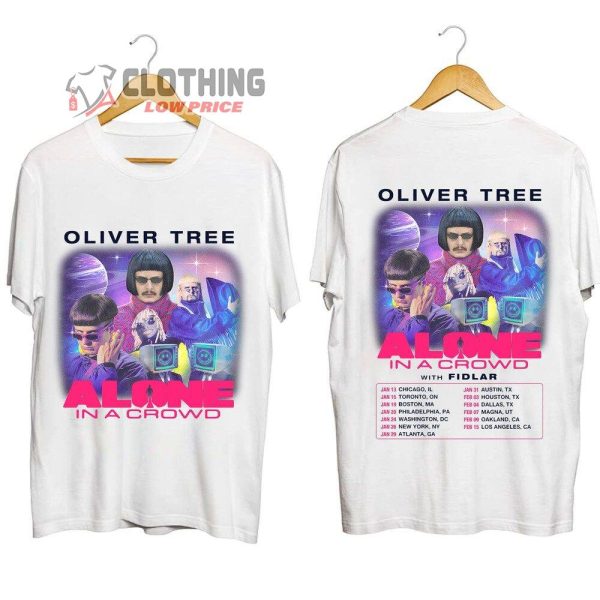 Oliver Tree Alone In A Crowd 2024 Tour Merch, Oliver Tree New Album 2024 Shirt, Oliver Tree 2024 North American Tour Dates Sweatshirt, Oliver Tree Fan Gift