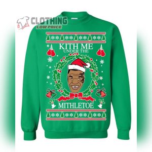 Oncoast Mike Tyson Ugly Christmas Sweater Kith Me Under The Mithletoe Sweater Christmas Holiday Sweater Funny Christmas Sweater 2