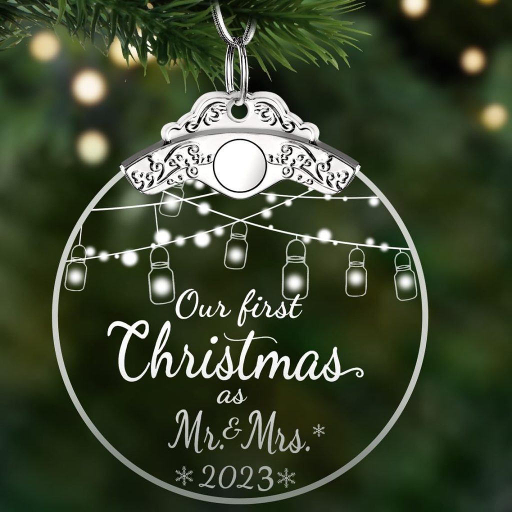 Our First Christmas as Mr and Mrs Married Ornament 2023 amazon