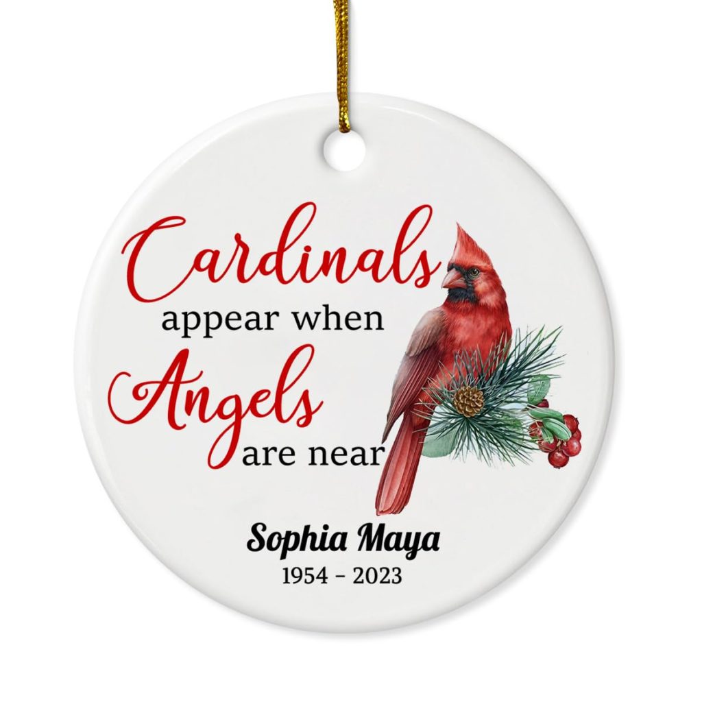 Personalized Christmas Ornaments Cardinal Remembrance Christmas Ornament amazon 1