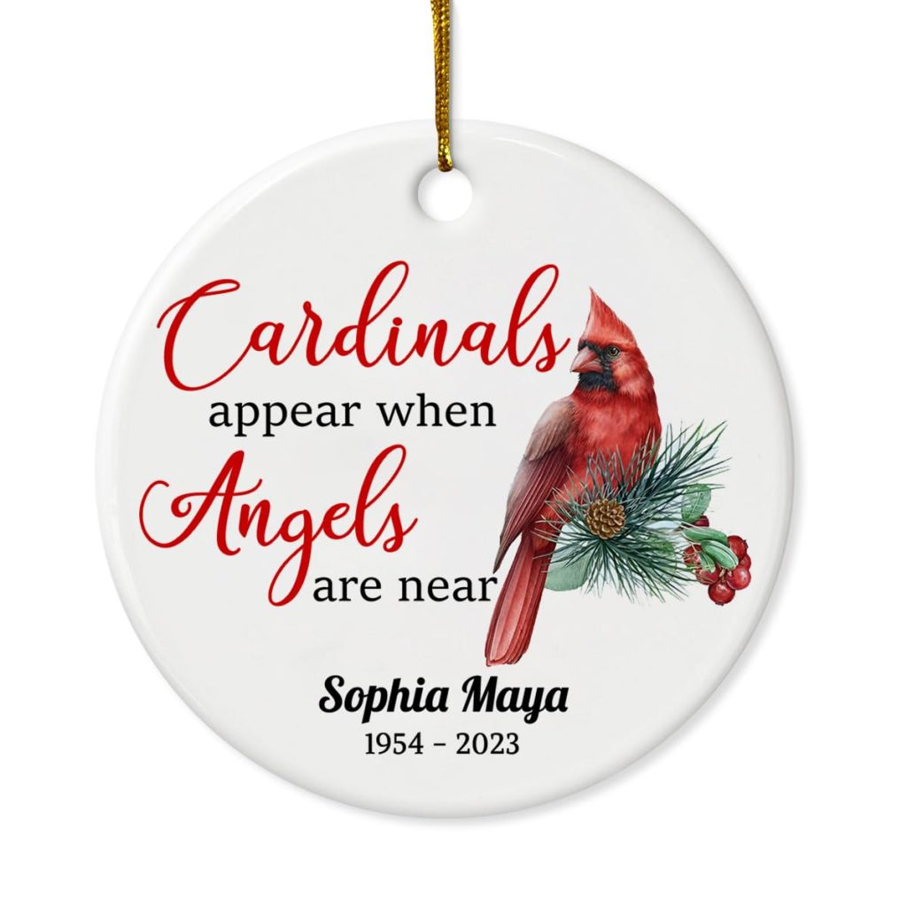 Personalized Christmas Ornaments Cardinal Remembrance Christmas Ornament amazon