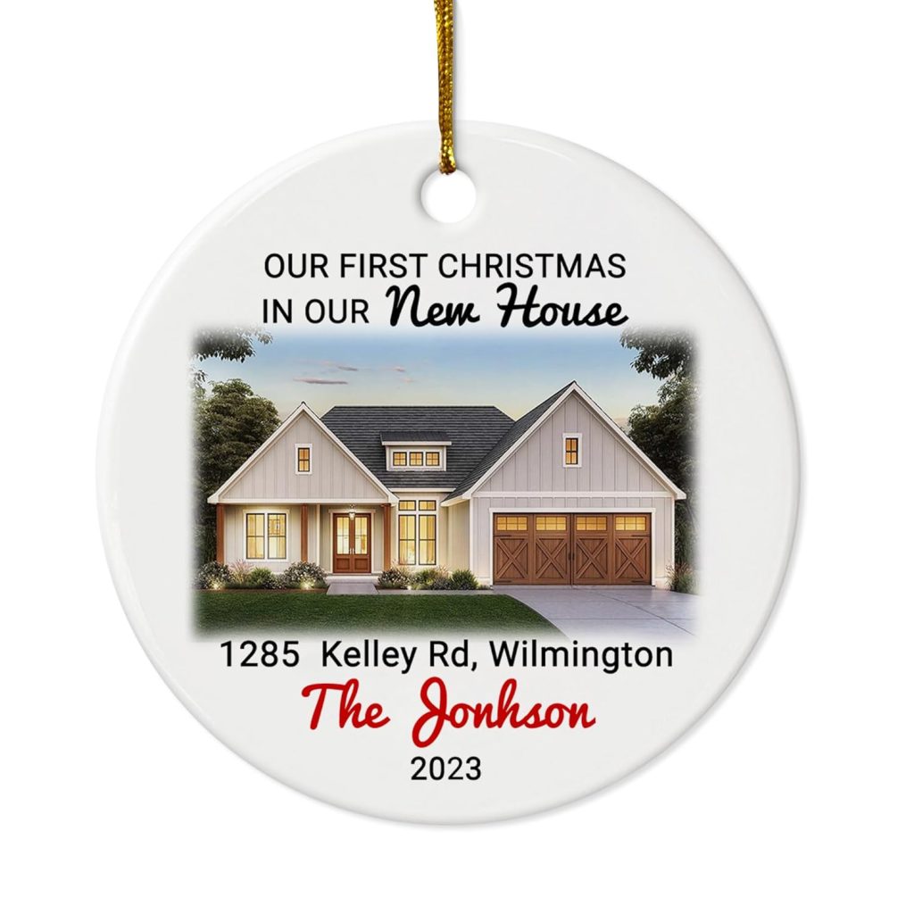 Personalized Our First Christmas Married Ornament 2023 New House Keepsake Ceramic Ornament amazon