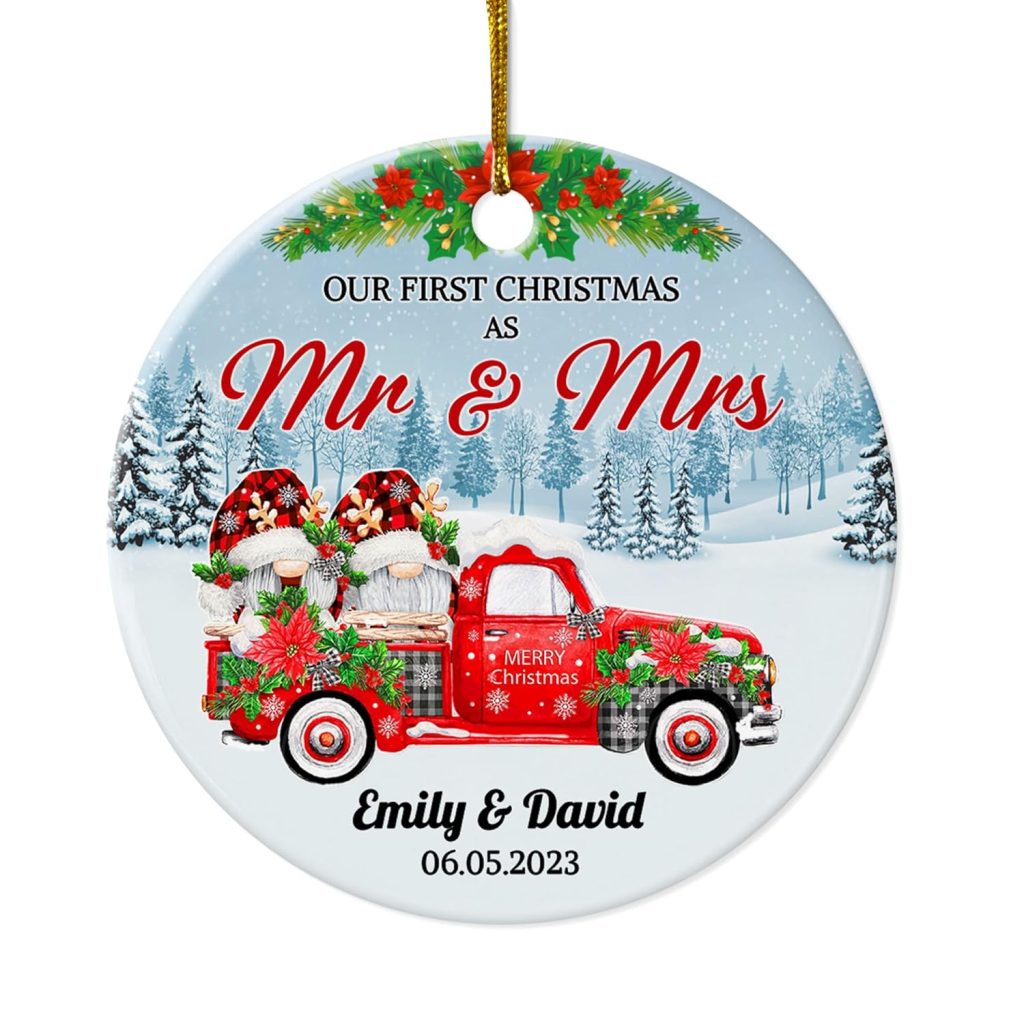Personalized Our First Christmas as Mr. and Mrs. Ornament First Christmas Married Ornaments amazon