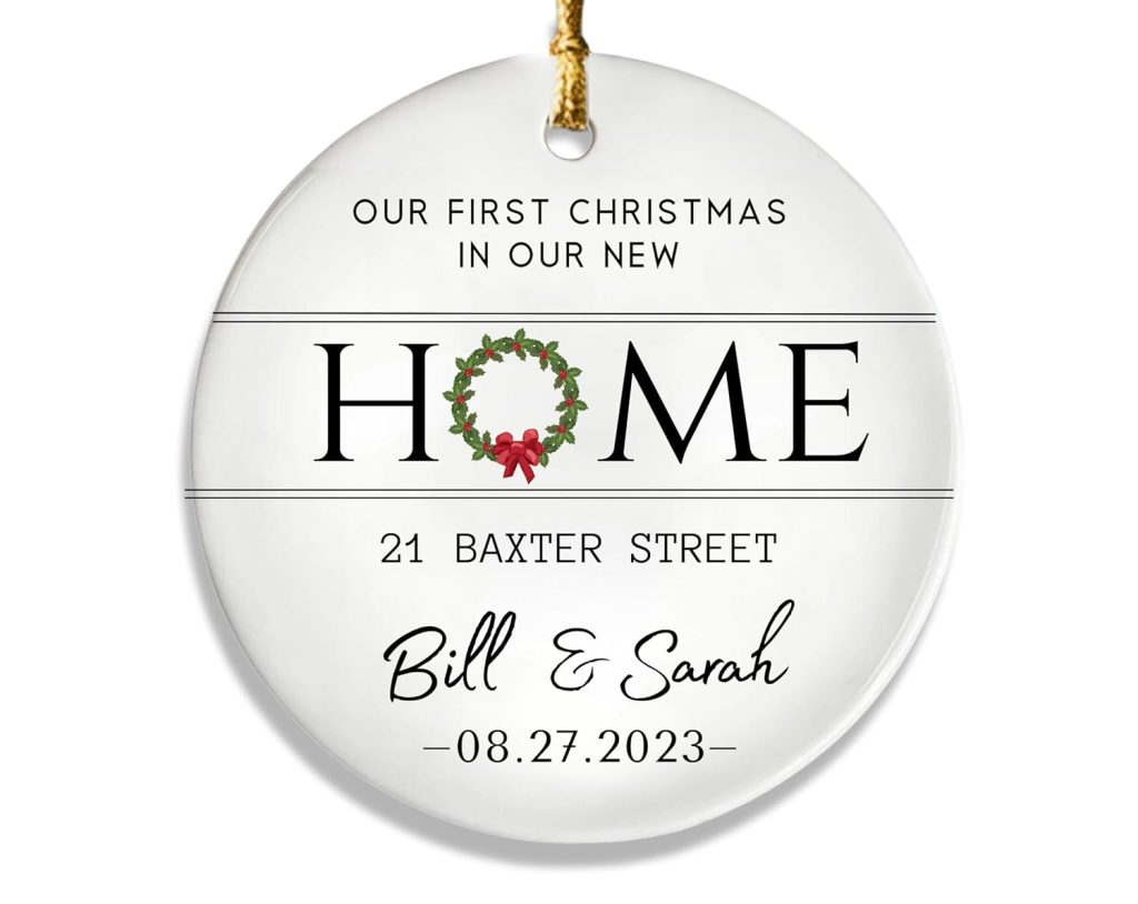 Personalized Our First Christmas in Home Ornament amazon