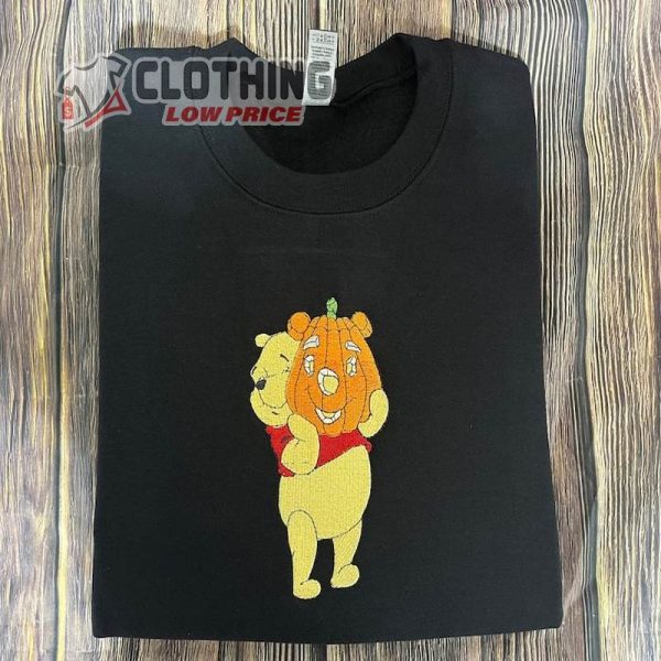 Pooh Halloween Pumpkin Embroidered Sweatshirt