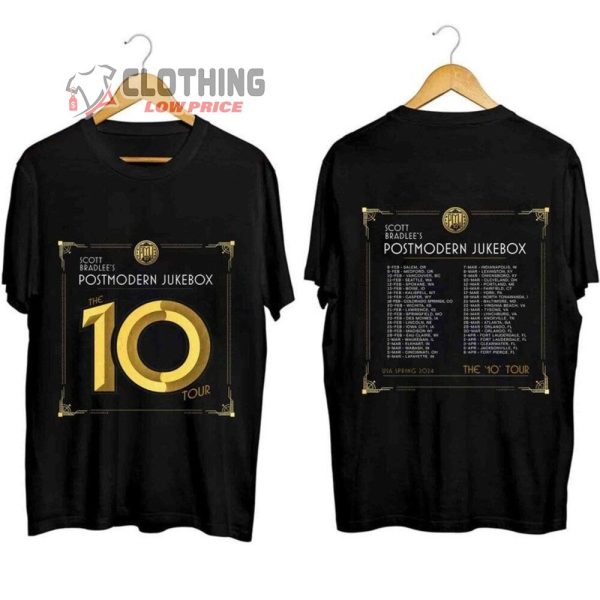 Postmodern Jukebox Us Spring 2024 Tour Merch, Scott Bradlee’s Postmodern Jukebox Shirt, Postmodern Jukebox Concert 2024 Tee, The 10 Tour T-Shirt