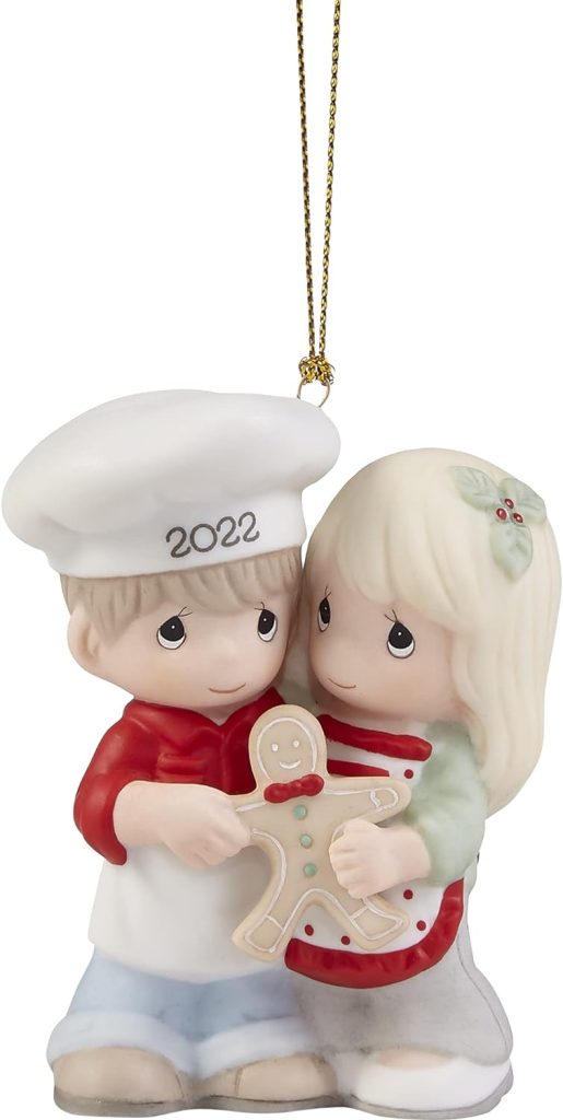 Precious Moments 221004 Our First Christmas Together 2022 Dated Couple Bisque Porcelain Ornament amazon