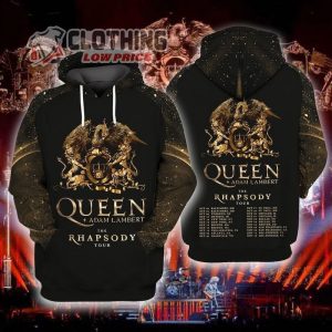 Queen Adam Lambert The Rhapsody Tour 2023 3d Hoodie, Queen Rock Band Tour 2023 Hoodie, Adam Lambert Tour 2023 3d Hoodie, Queen Tour Setlist 2023 Merch