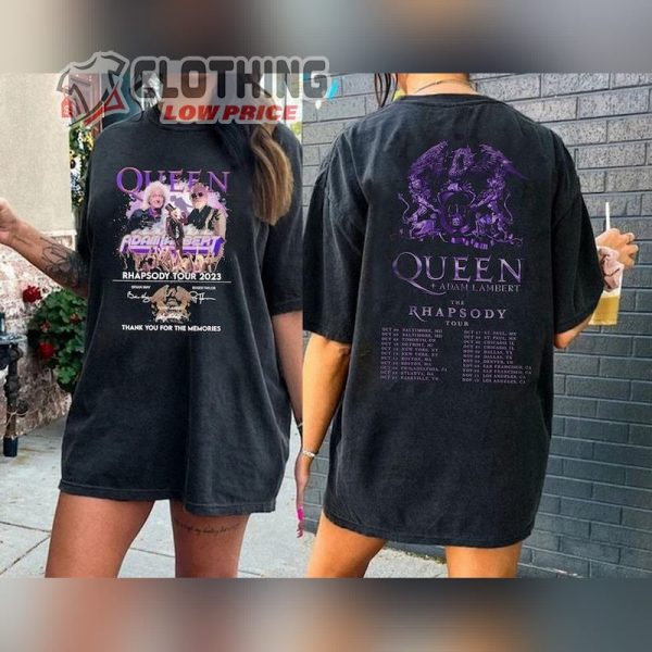 Queen Adam Lambert The Rhapsody Tour 2023 T-shirt, Queen Tour Setlist 2023 Shirt, Adam Lambert Tour 2023 Shirt, Adam Lambert Merch