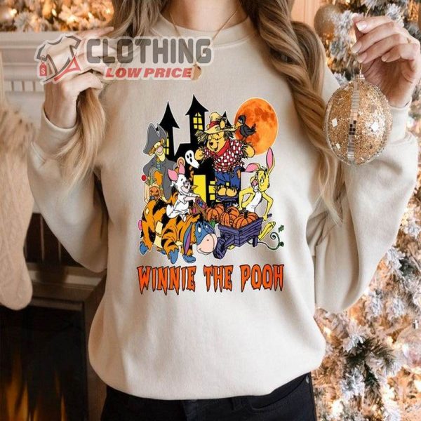 Retro Winnie The Pooh Halloween Unisex T-Shirt, Pooh & Friends Halloween Colors, Disneyland Halloween Sweatshirt Trick Or Treat