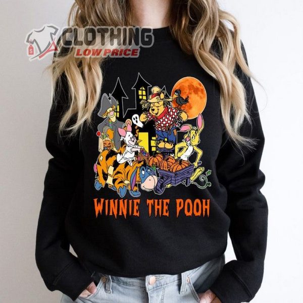 Retro Winnie The Pooh Halloween Unisex T-Shirt, Pooh & Friends Halloween Colors, Disneyland Halloween Sweatshirt Trick Or Treat