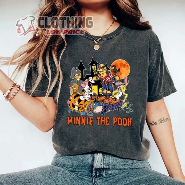 Retro Winnie The Pooh Halloween Unisex T-Shirt, Pooh & Friends Halloween Colors, Disneyland Halloween Sweatshirt Trick Or Treat