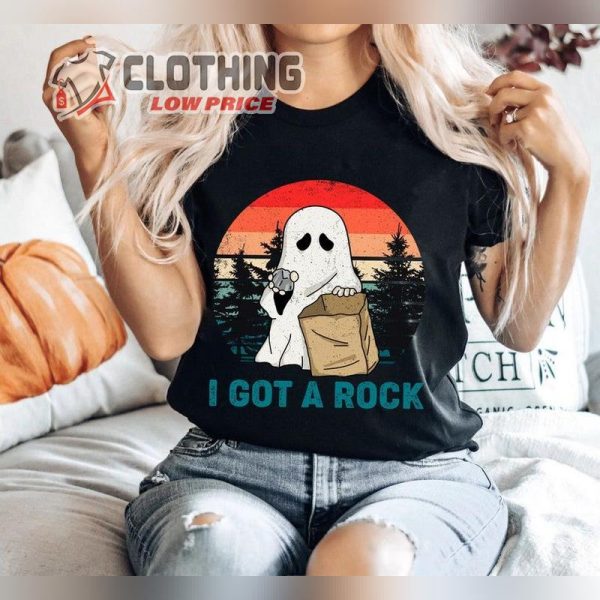 Retro I Got A Rock Shirt, Funny Ghost It’S Great Pumpkin Halloween Shirt, Great Pumpkin Is Coming Tee