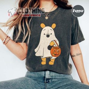 Retro Pooh Ghost Halloween Comfort Colors Shirt Winnie The Pooh Boo Ghost Pumpkins Shirt Disney Pumpkins Shirts
