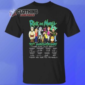 Rick And Morty 10 Years 2013 2023 Thank You For The Memories Unisex Merch Rick And Morty 2023 Memories 7 Season T Shirt