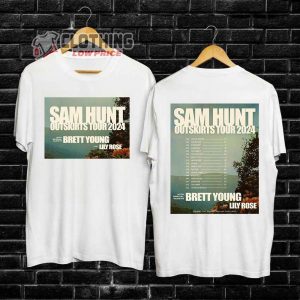 Sam Hunt Outskirts Tour 2024 Tickets Shirt, Sam Hunt Merch, Outskirts Tour 2024 Tee, Sam Hunt Brett Young And Lily Rose T-Shirt