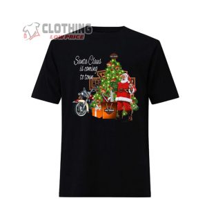 Santa Claus Is Coming To Town With Harley Davidson Motorcycles, Christmas Tree Decoration Gift Harley Davidson T-Shirt