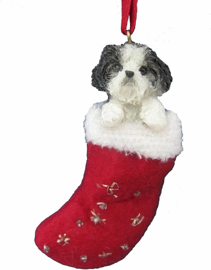 Shih Tzu Resin Christmas Stocking Ornament amazon