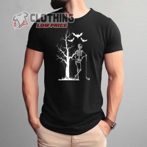 Skeleton Golfer Shirt For Golf Lover Halloween Tshirt Spooky Night T Shirt For Couple Unisex