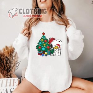 Snoopy Christmas Thanksgiving Sweatshirt, Autumn Snoopy And Woodstock Christmas Crew Neck, Christmas Dog Snoopy Tee