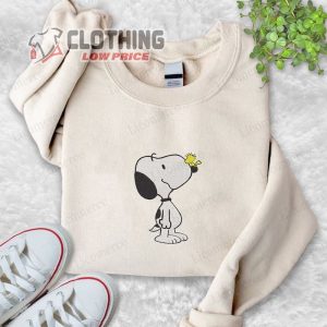 Snoopy With Woodstock Embroidered Sweatshirt- T Shirt- Hoodie