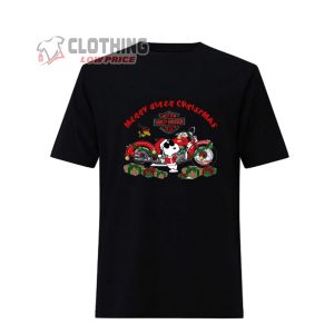 Snoppy Merry Biker Christmas Harley Davidson T Shirt