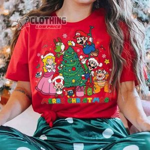 Super Mario Merry Christmas Shirt, Bowser Shirt, Chrismas Super Mario, Mario Luigi Peach Princess, Christmas Shirt