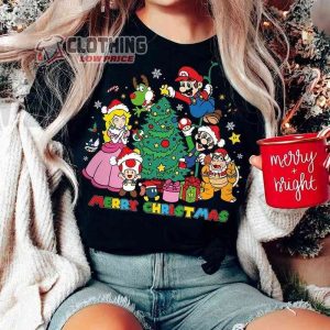 Super Mario Merry Christmas Shirt, Bowser Shirt, Chrismas Super Mario, Mario Luigi Peach Princess, Christmas Shirt