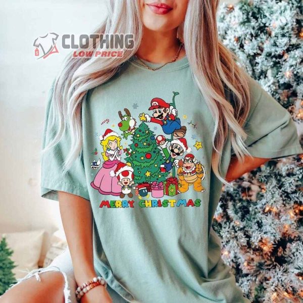 Super Mario Merry Christmas Shirt, Bowser Shirt, Chrismas Super Mario, Mario Luigi Peach Princess, Christmas Shirt